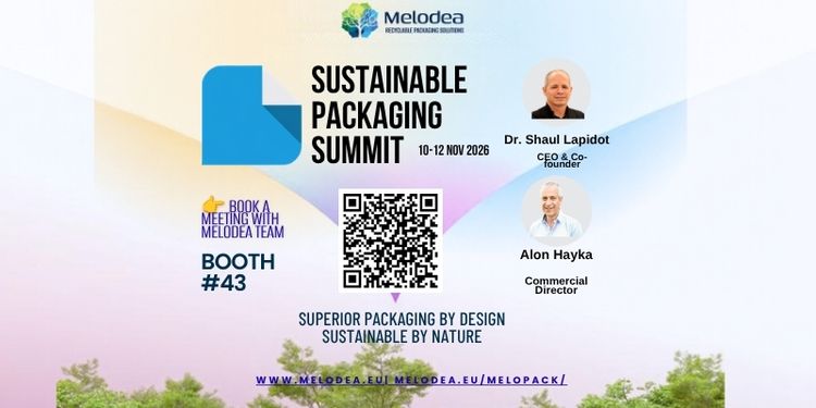 Melodea at the Sustainable Packaging Summit 2026 — meet Dr. Shaul Lapidot and Alon Hayka at Booth #43